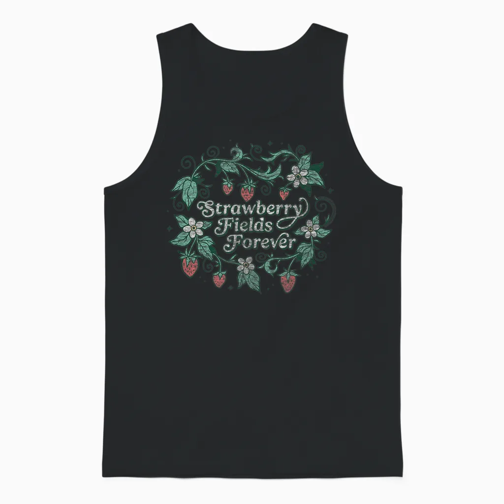 Die Beatles - Strawberry Fields Forever Unisex Tank Top in Black