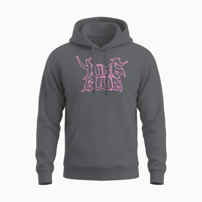 Official Yungblud Deadhappy Pink & Black Unisex Hoodie - Charcoal