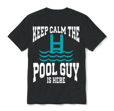 Pool Cleaner Keep Calm the Pool Guy Is Here Unisex T-Shirt - Black