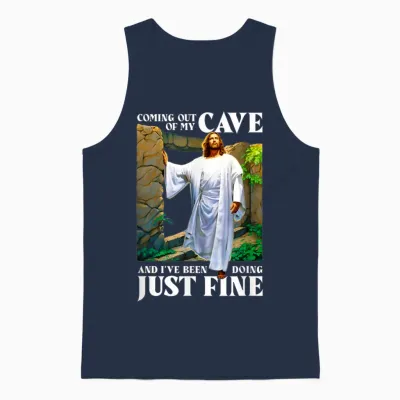 Jesus Kommt Aus Meiner Höhle Und Mir Geht Es Gut Unisex Tank Top - Navy