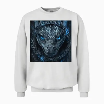 Viking Dragon Jormungandr & Niddhogg Vikings Dragon T-Shirt, Black Unisex Sweatshirt - White