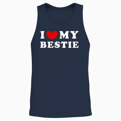 I Love My Bestie, Ich Liebe Meine Beste Freundin Unisex Tank Top - Navy