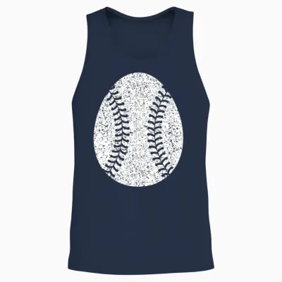 Baseball Happy Easter Egg Hunting Cute Sport Lover Unisex Tank Top - Navy