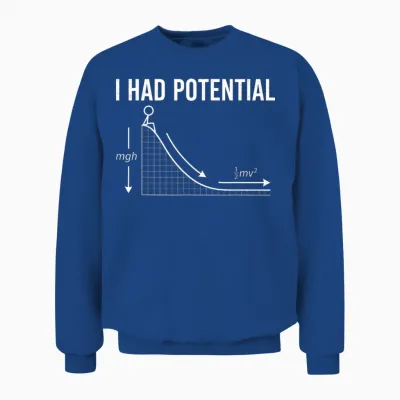 I Had Potential Physics Formula Energy Science Humour Nerd Unisex Sweatshirt - Royal