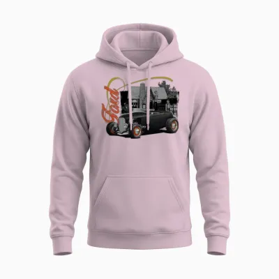 Custom Ford Roadster Unisex Hoodie - Light Pink