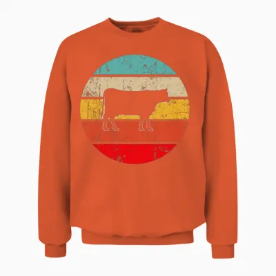 Cow Retro Unisex Sweatshirt - Orange