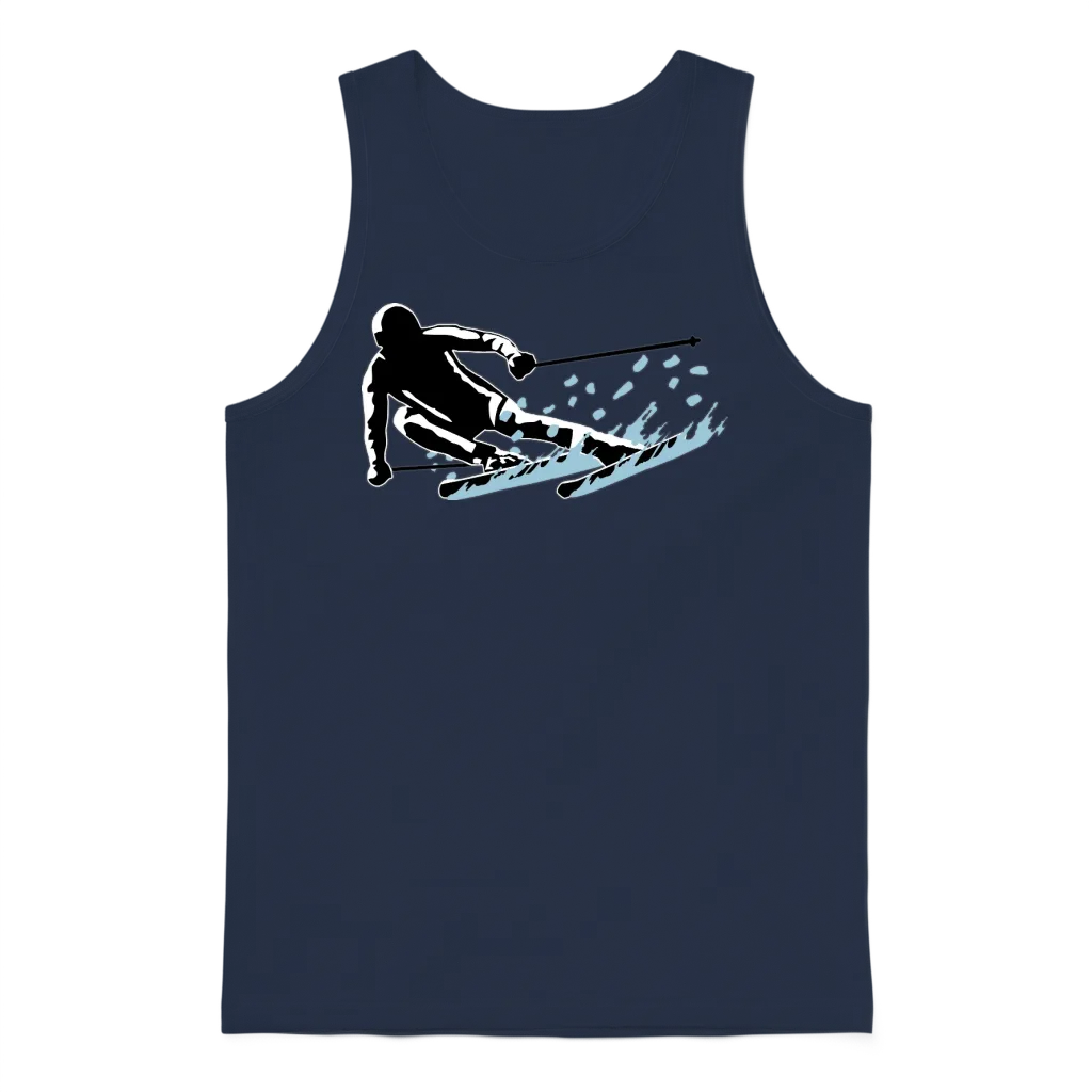 Skiing, Skier and Snow Unisex Tank Top - Navy
