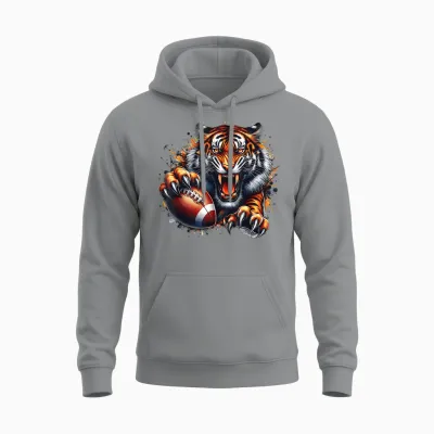 Touchdown American Football Game Day Thanksgiving Tiger Cool Unisex Hoodie - Sport Grey