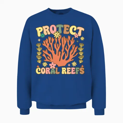 Groovy Coral Aquarium Aquarist Unisex Sweatshirt in Royal