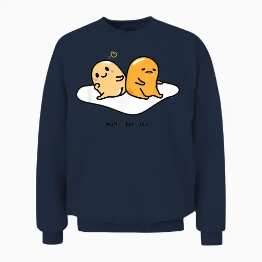 Gudetama Love "meh" for You Unisex Sweatshirt - Navy