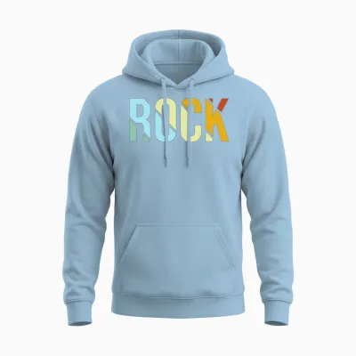 Rock Retro Unisex Hoodie - Light Blue