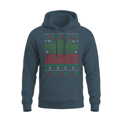 Firefighter Christmas Saying Unisex Hoodie - Dark Heather