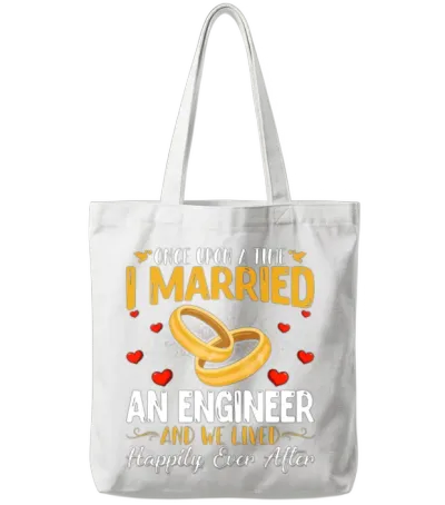 Funny Engineering Husband and Wife- Funny Engineer Tote Bags - White