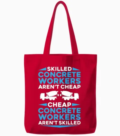 Concrete Worker Concreter Concrete Builder Tote Bags - Red
