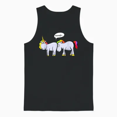 Funny Unicorn Ed in the Ass T-Shirt, Black, S Unisex Tank Top - Black