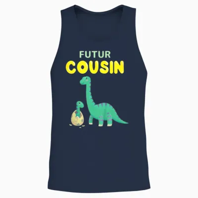 Child Future Cousin Announcement Pregnancy Je Vais Etre Cousin 2026 Unisex Tank Top - Navy