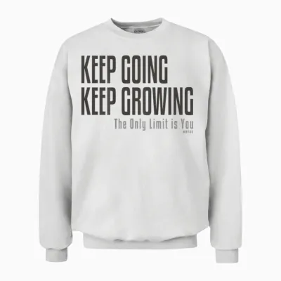 Fitness Backprint Slogan Jogging Training Motivation Sports T-Shirt, Black Unisex Sweatshirt - White