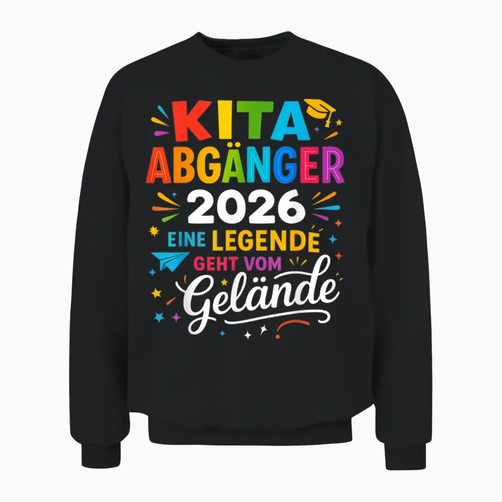 Kita Abgänger 2026 â Kindergarten Abschied Geht Vom Gelände Unisex Sweatshirt in Black