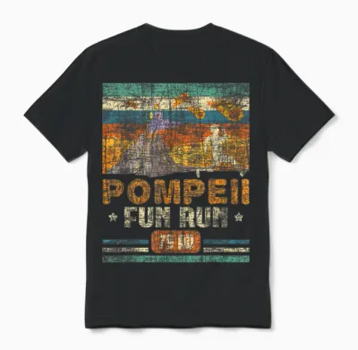 Pompeii Fun Run - Geography Volcanologist Volcanology T-Shirt Small Unisex T-Shirt - Black