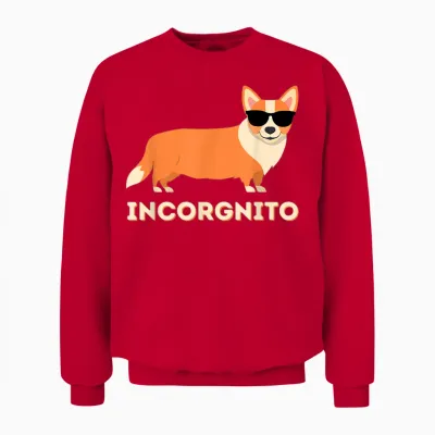 Incorgnito - Funny Welsh Corgi Owner Dog Lover T-Shirt Small Unisex Sweatshirt - Red