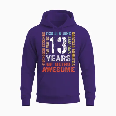 Geburtstag 13 Geschenke Shirt 13 Jahre Jungen Mädchen Unisex Hoodie - Purple
