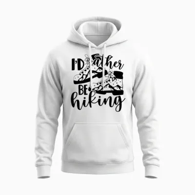 Rather Be Hiking Unisex Hoodie - White