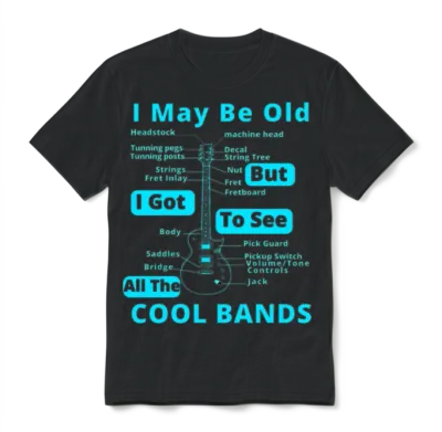 Funny Cool Bands Quote - Funny Guitar Player Unisex T-Shirt - Black