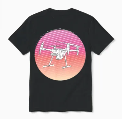 90s Retro Drone Sunset Unisex T-Shirt - Black
