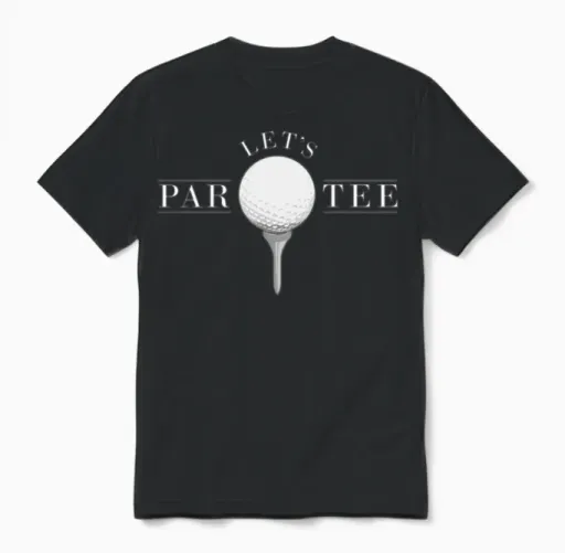 Funny Golf Shirt - Lets Par Tee Golf Unisex T-Shirt in Black