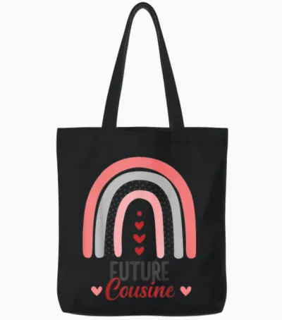 Announcement Pregnancy Future Cousine Tote Bags - Black