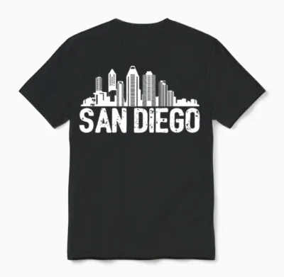 San Diego Skyline Unisex T-Shirt - Black