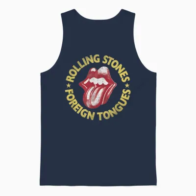 Offizielle Rolling Stones Fremdzungenlecks Unisex Tank Top - Navy