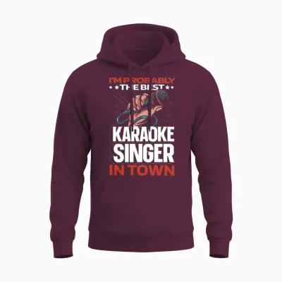 Karaoke Funny Unisex Hoodie - Maroon