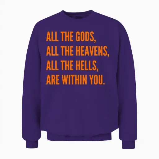All the Gods, All the Heavens Unisex Sweatshirt in Purple