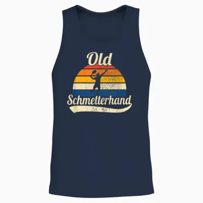 Old Butterfly Hand Retro Tennis T-Shirt, Black Unisex Tank Top - Navy