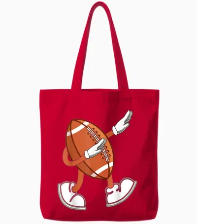 Lustige American Football Bekleidung Und Geschenke - Dabbing Football Dab - Unisex-Erwachsene, Unisex-Kinder - Schwarz - S - Kurzarm - Tote Bags - Red