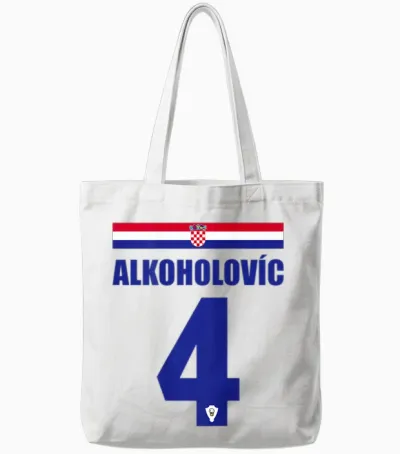 Croatia Drinking Jersey Party Jersey T-Shirt, White Tote Bags - White