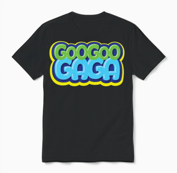 Goo Goo Gaga Logo Unisex T-Shirt in Black