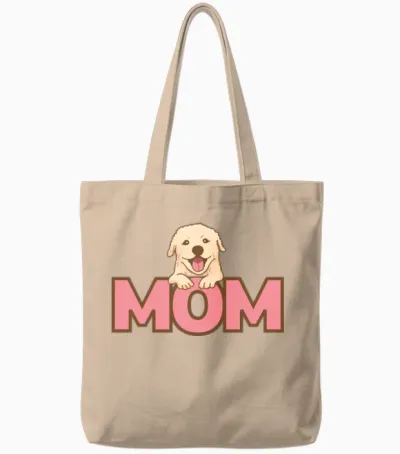Dog Mom, Funny Dog Tote Bags - Natural
