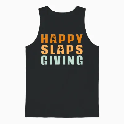 Happy Slapsgiving Funny Unisex Tank Top - Black