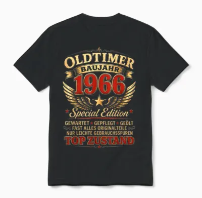 60. Geburtstag Mann Frau 60 Jahre 1966 Deko Lustig Geschenk Unisex T-Shirt - Black
