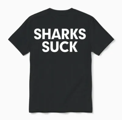 Sharks Suck Unisex T-Shirt - Black