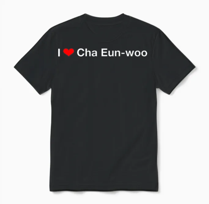 Dans Le Cœur, Cha Eun-Woo T-Shirt Haut De Gamme Unisex T-Shirt in Black