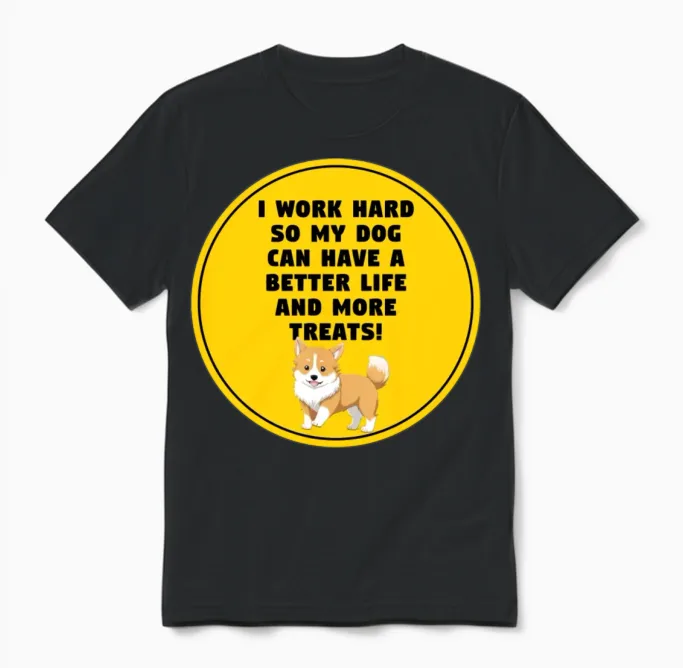 Funny Dog Slogan's Lovers Unisex T-Shirt in Black