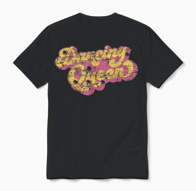 Dancing Queen Shirt Vintage Dancing 70s Unisex T-Shirt in Black
