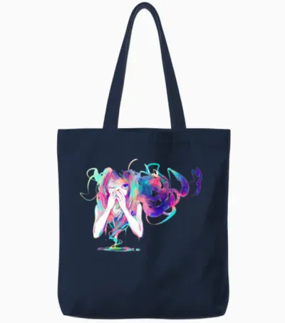 Anime Girl Tote Bags - Navy