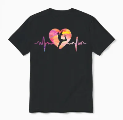 Herzschlag Ekg Turnen | Turnerin Gymnastics T-Shirt, Black Unisex T-Shirt - Black