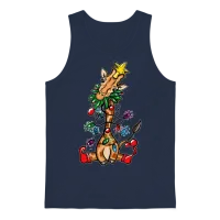 Funny Christmas Tree Giraffe Lover Gift Love Giraf Unisex Tank Top - Navy – 1