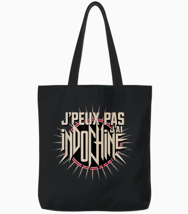 Je Peux Pas J'ai Indochine Gift Amateurs Indochine T-Shirt, Black, S Tote Bags in Black