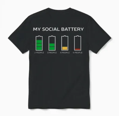 Funny Introvert Humor Unisex T-Shirt - Black